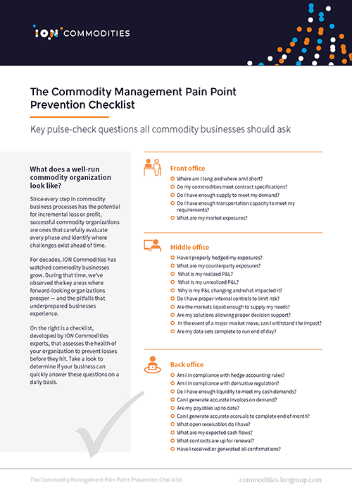 Checklist: Commodity Management Pain Point Prevention