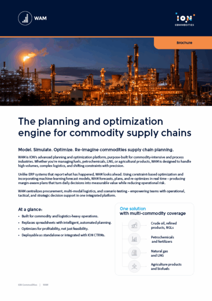 Model. Simulate. Optimize. Reimagine commodities supply chain planning with WAM.