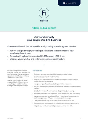 Equities ION Fidessa platform Brochure