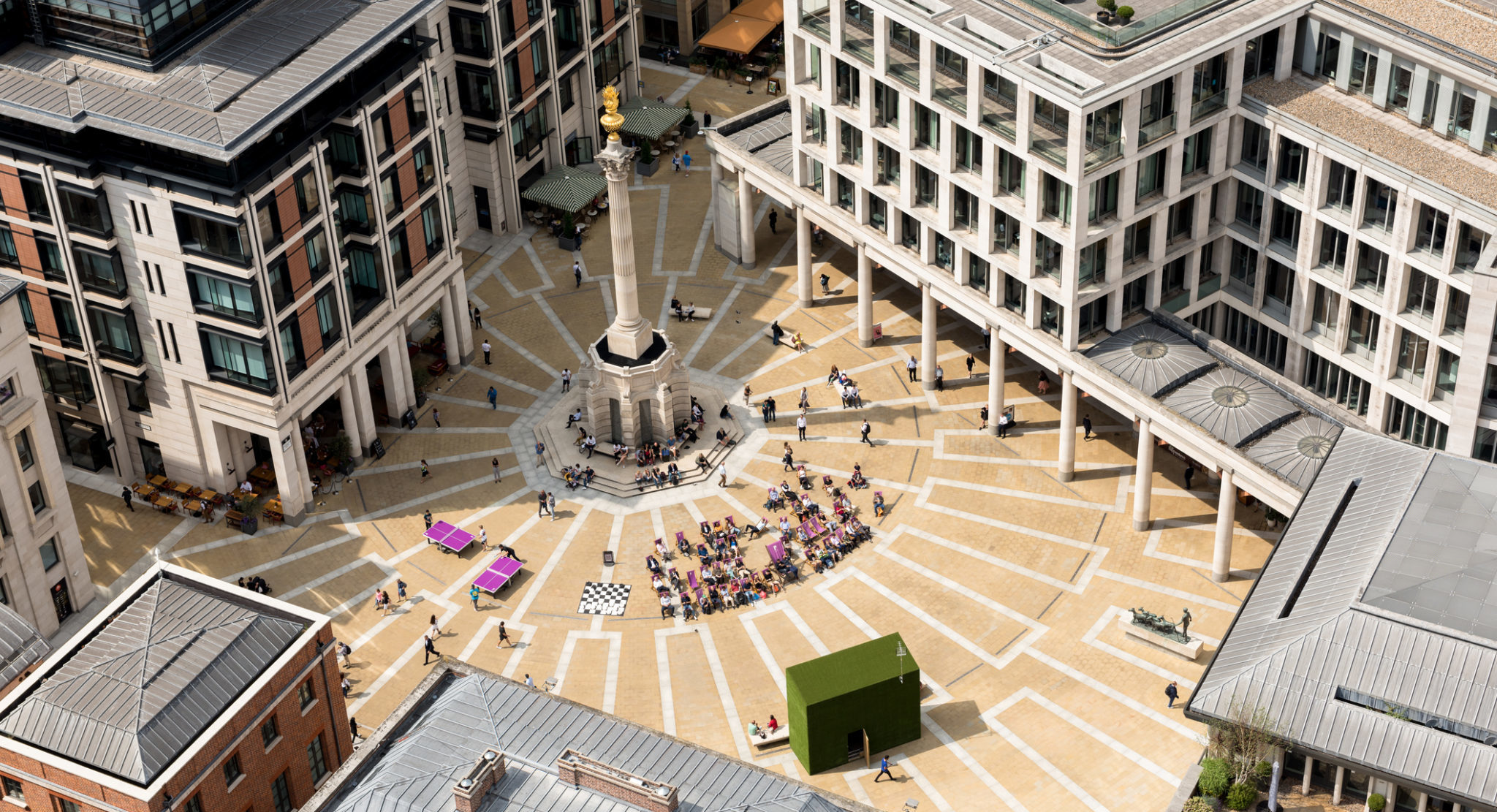 High angle view of Paternoster Square, London, UK