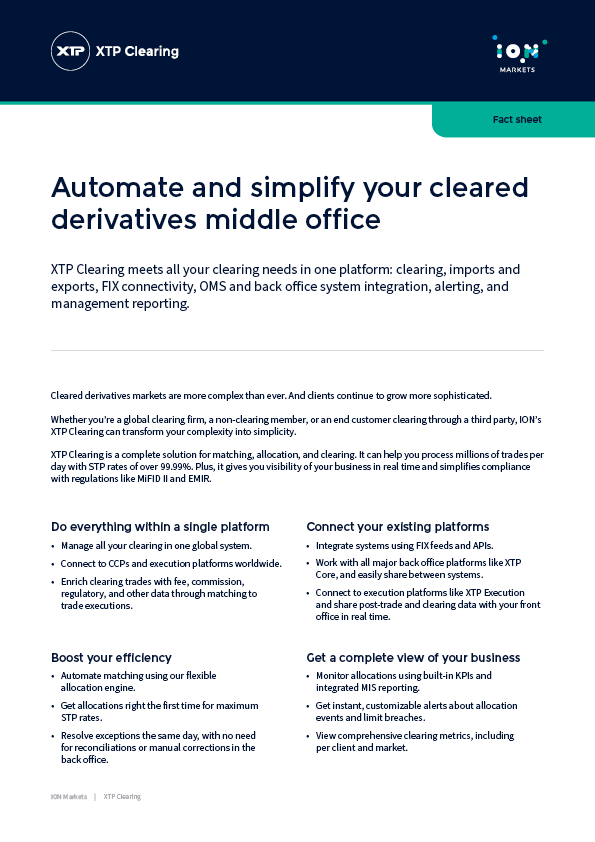 XTP Clearing Fact Sheet