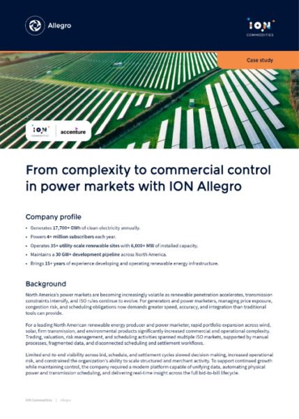 Allegro energy trading platform helping North American firms simplify commercial operations