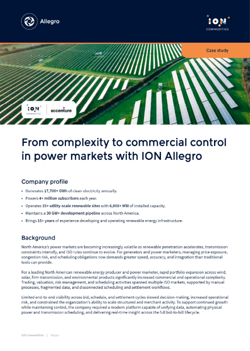 Allegro energy trading platform helping North American firms simplify commercial operations